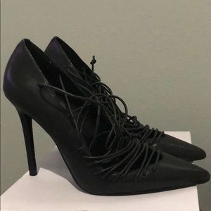 Laced Closed Toe Stilettos